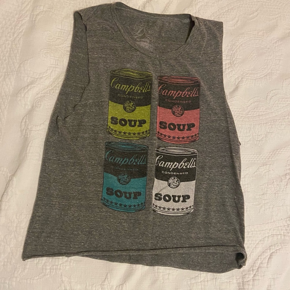 Andy Warhol Campbell’s soup print tank top women’s small